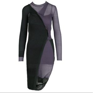 Bottega Veneta Ribbed Dress Green New